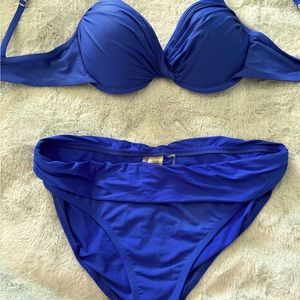 Electric blue two piece bathing suit